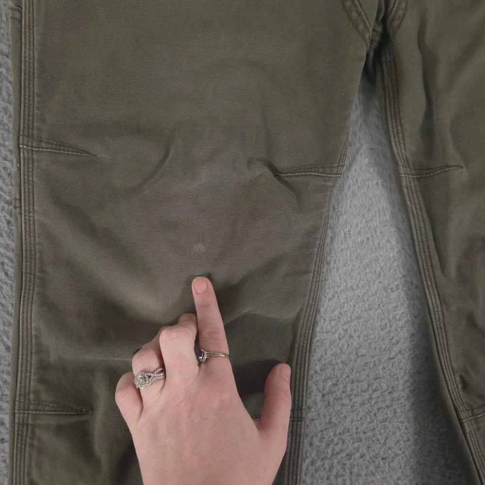 Carhartt Pants Mens 34x30 Olive Rugged Flex Rigby Double-Front Canvas Work Pants